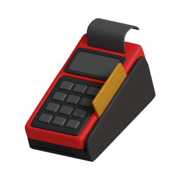 3d rendering of black friday credit card machine icon png