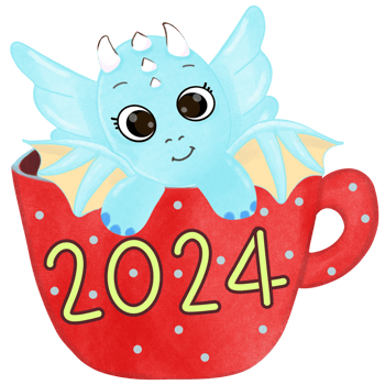 Blue dragon In a coffee mug png