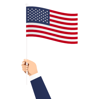 Hand Holding United States Of America National Flag Isolated Transparent Simple Illustration png
