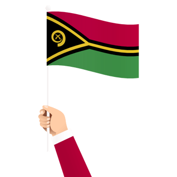 Hand Holding Vanuatu National Flag Isolated Transparent Simple Illustration png