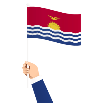 Hand Holding Kiribati National Flag Isolated Transparent Simple Illustration png