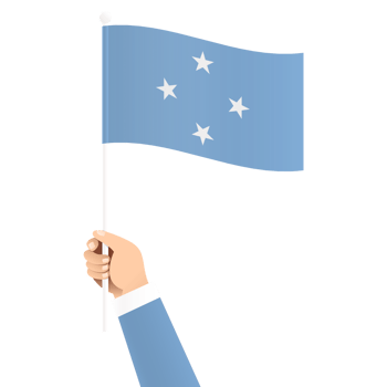 Hand Holding Federated States of Micronesia National Flag Isolated Transparent Simple Illustration png