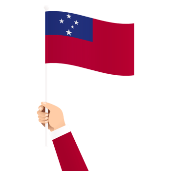 Hand Holding Samoa National Flag Isolated Transparent Simple Illustration png