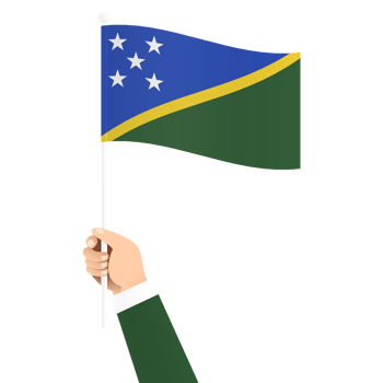 Hand Holding Solomon Islands National Flag Isolated Transparent Simple Illustration png