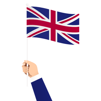 Hand Holding Union Jack Flag Isolated Transparent Simple Illustration png