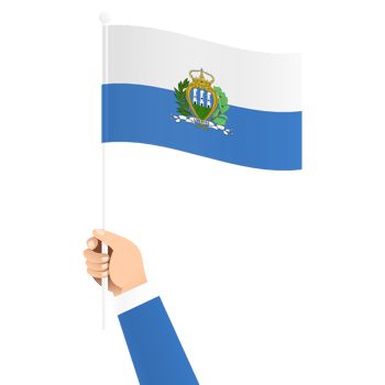 Hand Holding San Marino National Flag Isolated Transparent Simple Illustration png