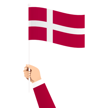 Hand Holding Denmark National Flag Isolated Transparent Simple Illustration png