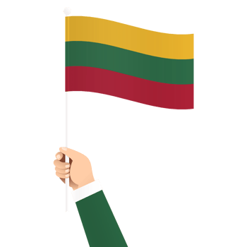 Hand Holding Lithuania National Flag Isolated Transparent Simple Illustration png