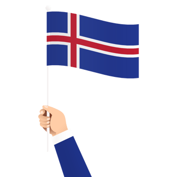 Hand Holding Iceland National Flag Isolated Transparent Simple Illustration png