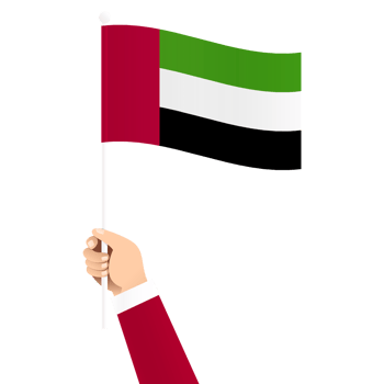 Hand Holding United Arab Emirates National Flag Isolated Transparent Simple Illustration png