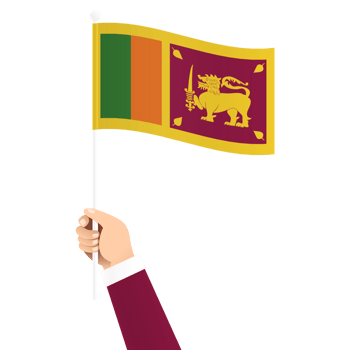 Hand Holding Sri Lanka National Flag Isolated Transparent Simple Illustration png