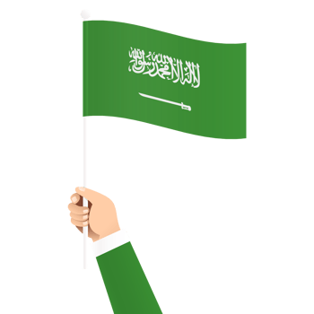 Hand Holding Saudi Arabia National Flag Isolated Transparent Simple Illustration png