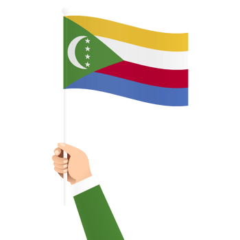 Hand Holding Comoro National Flag Isolated Transparent Simple Illustration png