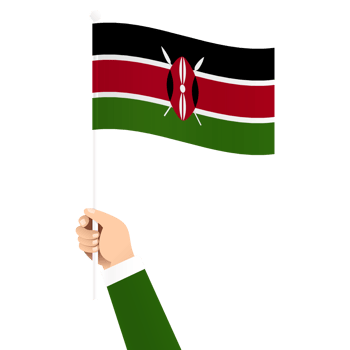 Hand Holding Kenya National Flag Isolated Transparent Simple Illustration png