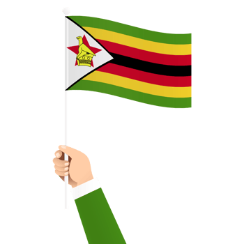 Hand Holding Zimbabwe National Flag Isolated Transparent Simple Illustration png