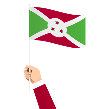 Hand Holding Burundi National Flag Isolated Transparent Simple Illustration png