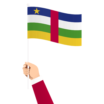 Hand Holding Central African Republic National Flag Isolated Transparent Simple Illustration png