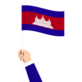 Hand Holding Cambodia National Flag Isolated Transparent Simple Illustration png