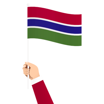 Hand Holding Gambia National Flag Isolated Transparent Simple Illustration png