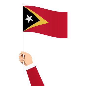 Hand Holding East Timor National Flag Isolated Transparent Simple Illustration png