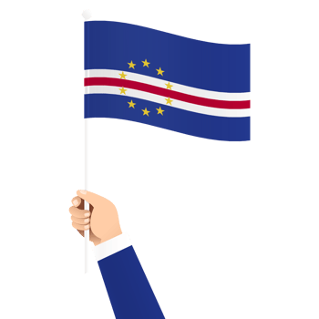 Hand Holding Cape Verde National Flag Isolated Transparent Simple Illustration png