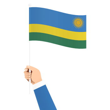 Hand Holding Rwanda National Flag Isolated Transparent Simple Illustration png