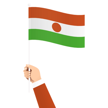 Hand Holding Niger National Flag Isolated Transparent Simple Illustration png