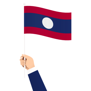 Hand Holding Laos National Flag Isolated Transparent Simple Illustration png