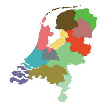 Netherlands map. Map of holland in administrative regions png