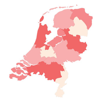 Netherlands map. Map of holland in administrative regions png