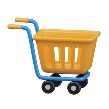 shopping cart icon 3d render illustration png