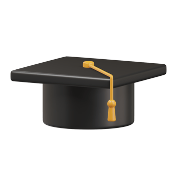 graduation cap icon 3d render illustration png