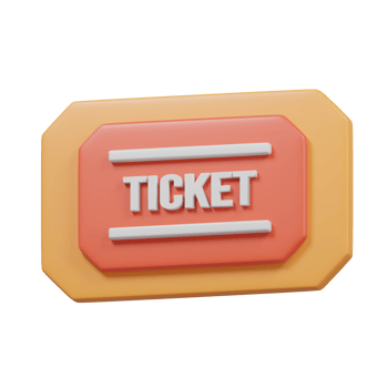 Movie Ticket icon 3d render illustration png