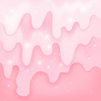 Abstract square background with glitter slime and flares. Glossy soft pink texture for social media post, ad, cover, banner, poster, card, Happy Birthday invitation and etc. Vector illustration.