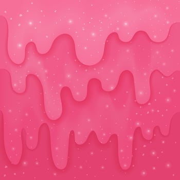 Abstract square background with glitter slime and flares. Glossy bright pink texture for social media post, ad, cover, banner, poster, card, Happy Birthday invitation and etc. Vector illustration.