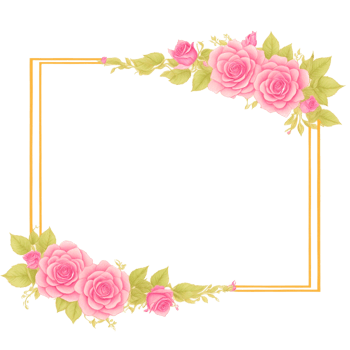 Flower border frame for invitation PNG transparent background Ai Generative