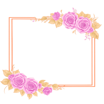 Flower border frame for invitation PNG transparent background Ai Generative