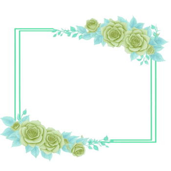 Flower border frame for invitation PNG transparent background Ai Generative