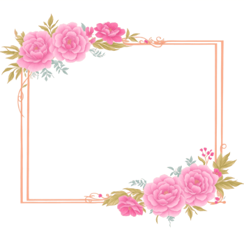 Flower border frame for invitation PNG transparent background Ai Generative