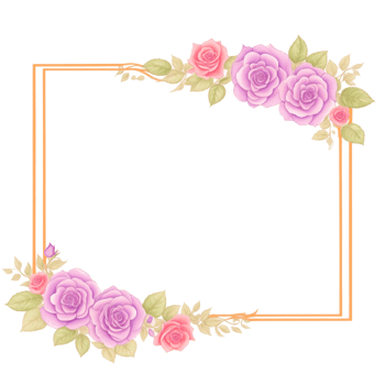 Flower border frame for invitation PNG transparent background Ai Generative
