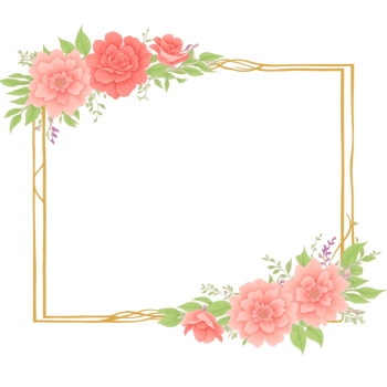 Flower border frame for invitation PNG transparent background Ai Generative