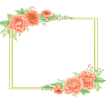 Flower border frame for invitation PNG transparent background Ai Generative