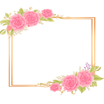 Flower border frame for invitation PNG transparent background Ai Generative