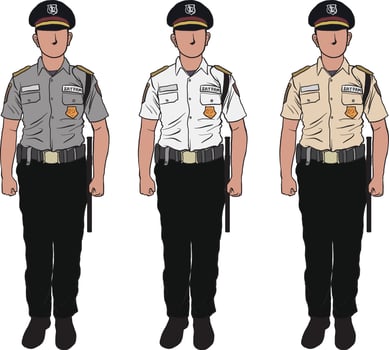 illustration of security in Indonesia. known as Satpam vector