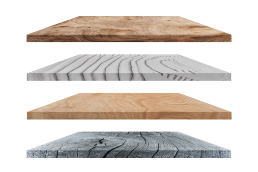 Set of wooden flooring isolated on transparent background, PNG File Format.