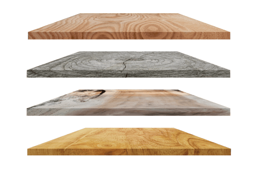 Set of wooden flooring isolated on transparent background, PNG File Format.