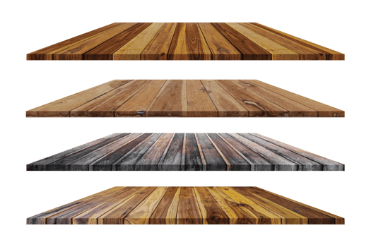 Set of wooden flooring isolated on transparent background, PNG File Format.