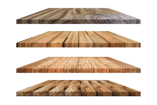 Set of wooden flooring isolated on transparent background, PNG File Format.