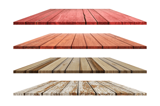 Set of wooden flooring isolated on transparent background, PNG File Format.