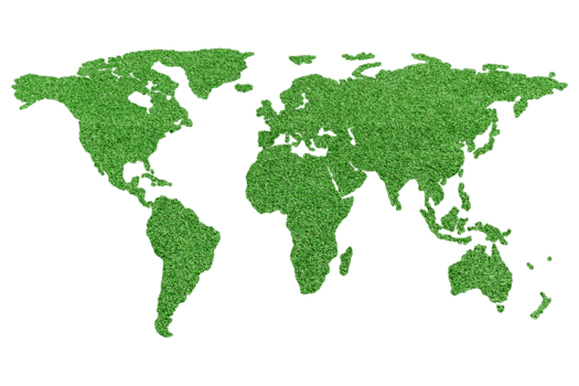 World map isolated on transparent background png file. Earth flat view from space. elements of this image furnished by NASA